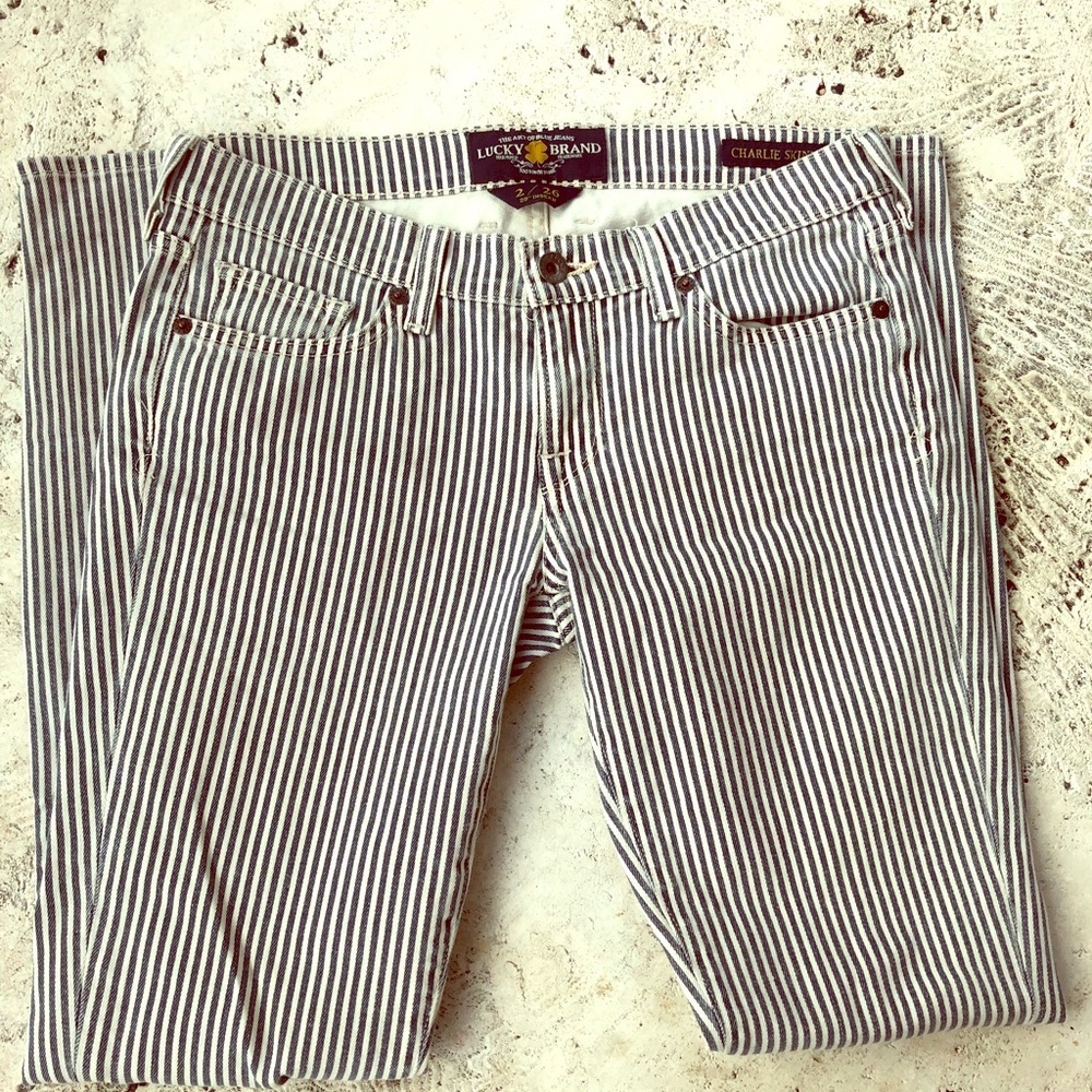 RARE Lucky Striped Denim Jeans